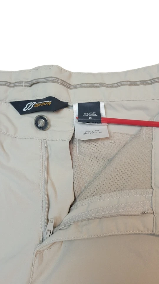 Pantalones deportivos de viaje para mujer Eddie Bauer caqui de nailon/spandex talla 10 Foto 4 de 4