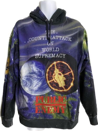 Supreme Undercover Public Enemy Fear Black Planet Hooded Sweatshirt Size Large - Picture 1 of 12