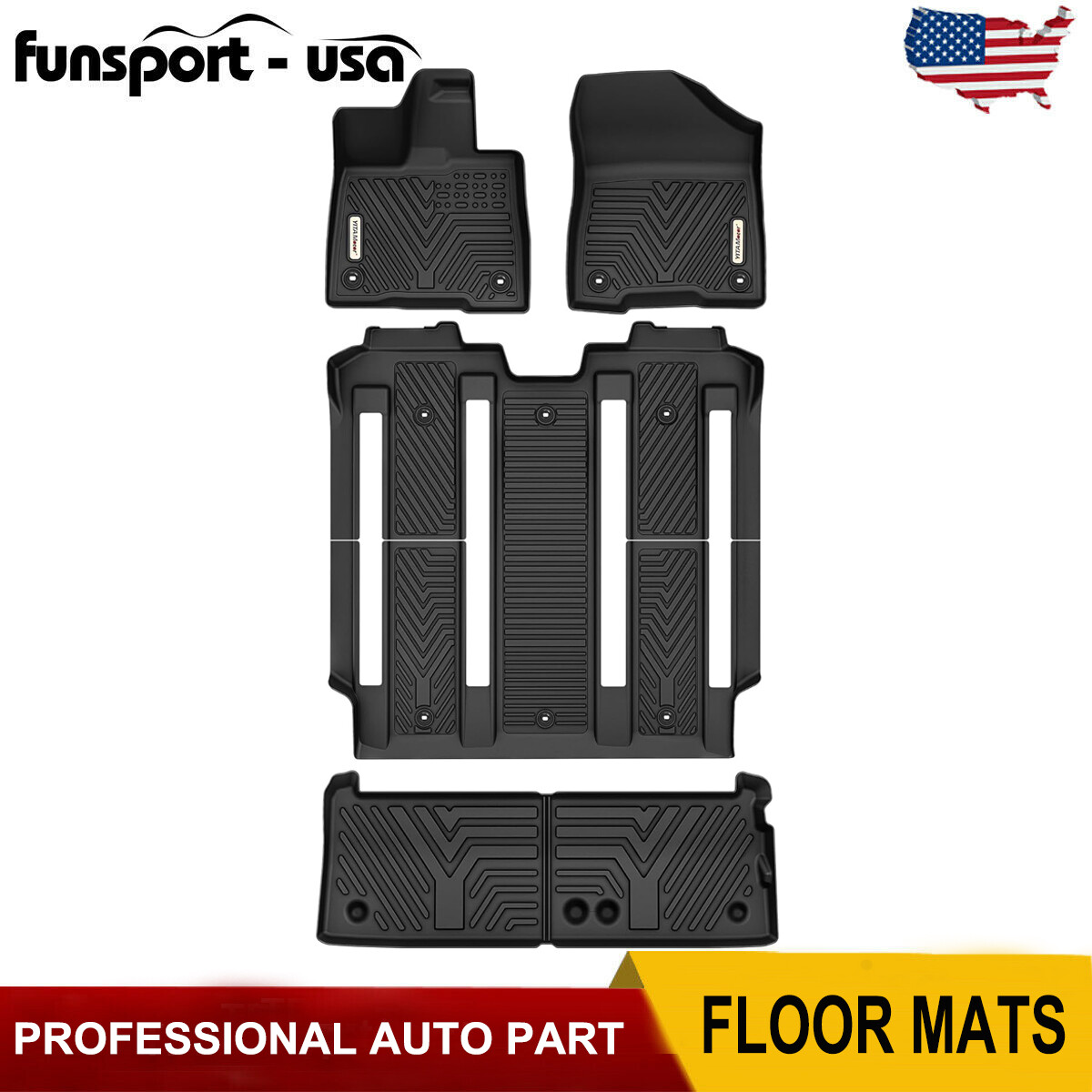 3D Floor Mats + Cargo Liner for 2021-2025 Toyota Sienna 7 Seat All Weather Liner