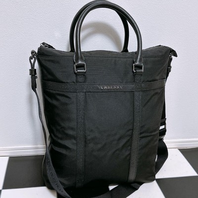 Excellent Condition Authentic Burberry 2-Way Bag Black Pre-Owned 