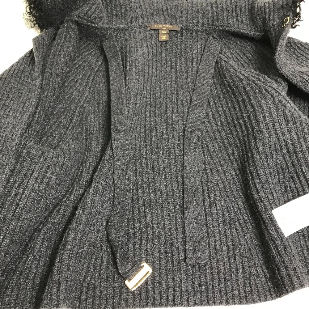LOUIS VUITTON（LV） Poncho con cappuccio Louis Vuitton lavorato a maglia grigio cashmere