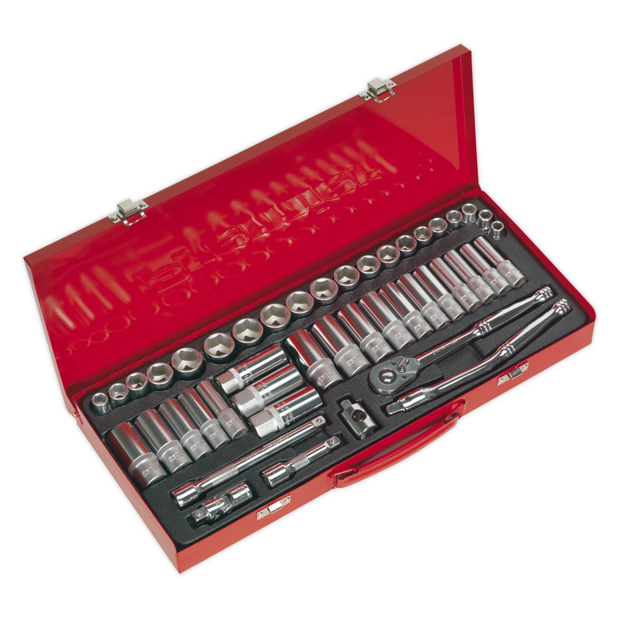 Sealey Socket Set 45pc 3/8""Sq Dr 6pt WallDrive - Metric/Imperial AK692