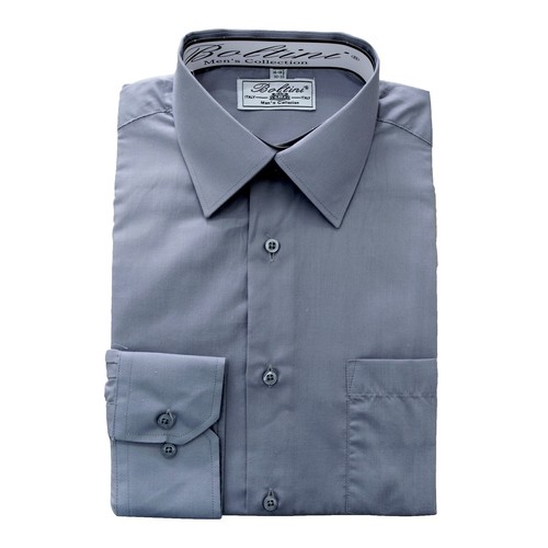 Classic Atlas Men's Dress Shirt, Size Large, Gray/Green Stripe