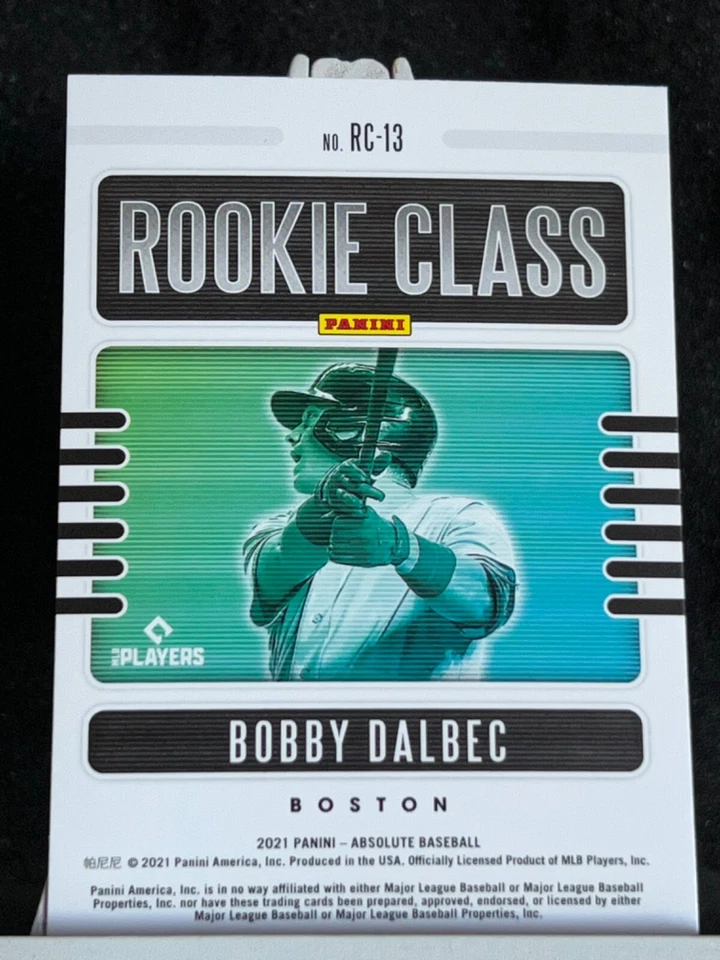 Bobby Dalbec Rookie Class Green #RC-13 2021 Panini Absolute Boston Red Sox - Image 2 of 2