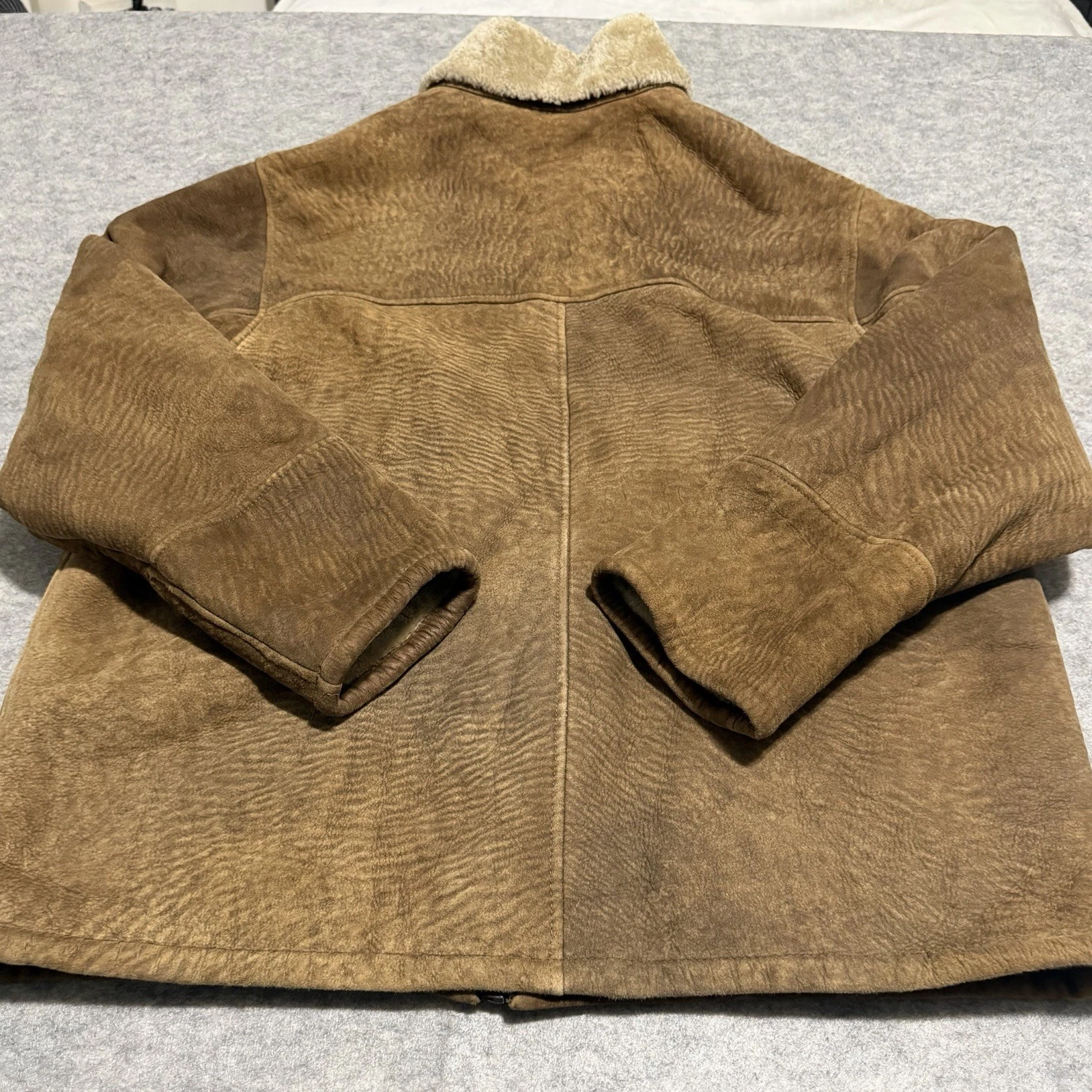 Milestone PremiumLambskin Lammfell Men’s Brown Leather Jacket Lederjacke Size 54 image 3