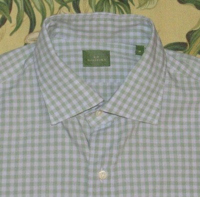SID MASHBURN Blue Green Long Sleeve Button Down Shirt Medium