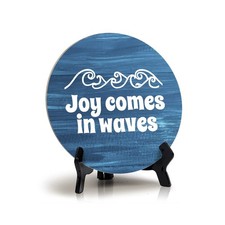 Signs ByLITA Round Joy Comes In Waves Table Sign 5x5