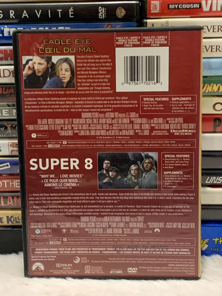 Paramount Eagle Eye Super 8 Double Feature DVD Widescreen French Audio PG-13 - Image 2 of 2