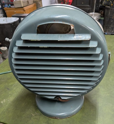 Vintage Mid Century Modern Dominion blau/grau Schreibtischventilator - getestet funktioniert einwandfrei - Bild 4 von 7