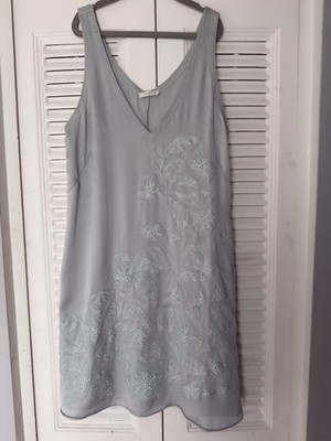 La Perla Vintage 100% Silk Lingerie Slip Dress lace appliqué Size 1