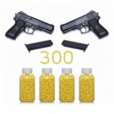 Kids Air Soft Toy Gun Set 300 Plastic BB Bullets Pack of 2 Fun Play
