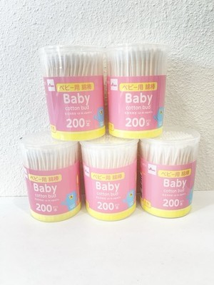 DAISO Japan Baby Cotton Buds 200 pcs x 5 Packs Thin Paper Sticks swab USA Seller