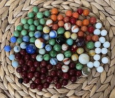 Antique  Vintage Marbles Swirl Marble Glass 2 Lbs Vintage Estate Sale Find Lot