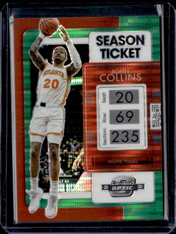 2021-22 Panini Contenders Optic #56 John Collins Green Pulsar #/25