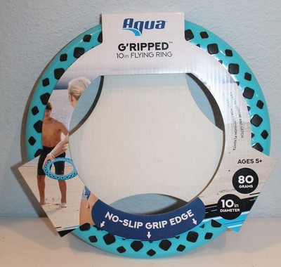 Aqua G'ripped Flying Ring 10in No Slip Edge Diameter Pool, Beach, Backyard