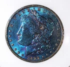 1896 $1 Morgan Silver Dollar MS65 – Rainbow Toned Gem BU