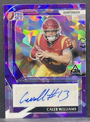 2022 Leaf Pro Set Metal - Caleb Williams - Autograph Rookie BLUE ICE RC AUTO /20