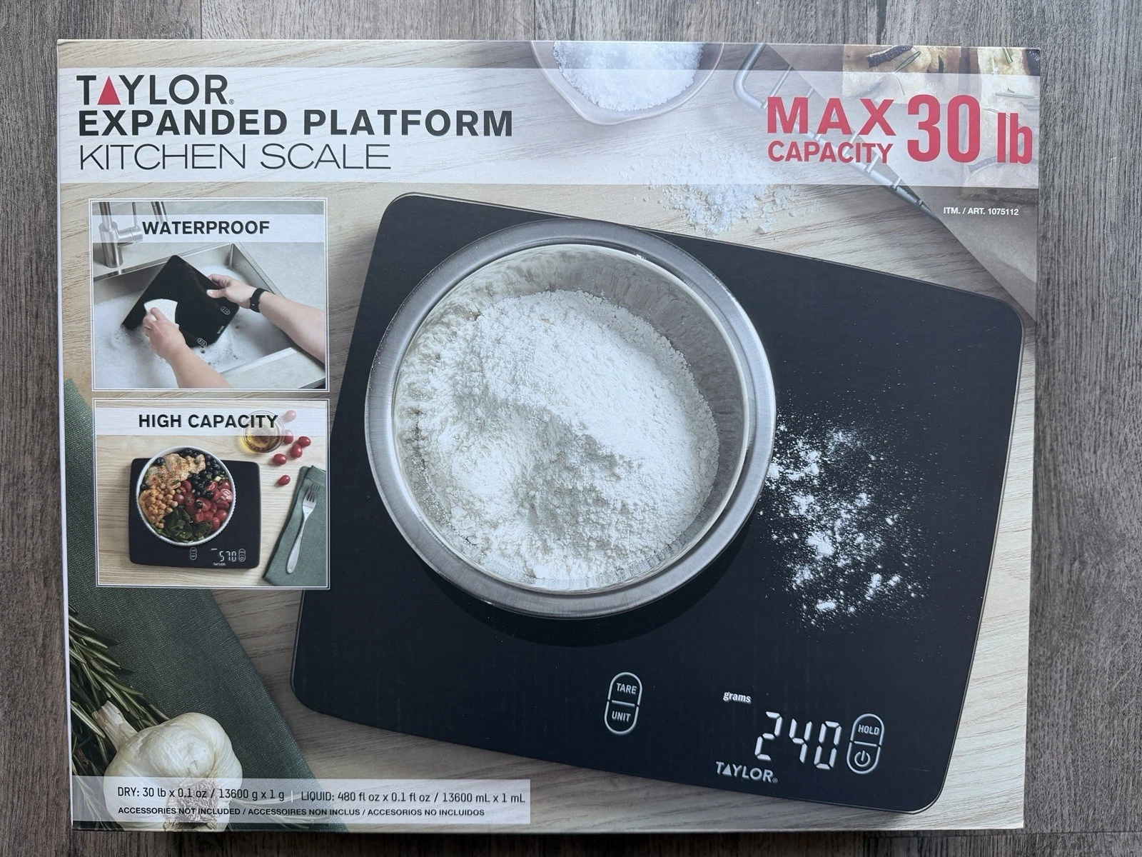 Taylor Waterproof Digital Kitchen Scale 30 lb Capacity Expanded Platform – New
Opens in a new window