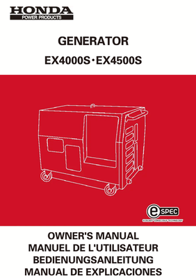 #ad 2009 Honda EX4000S EX4500S Generador Owner’s Manual en Español $23.31