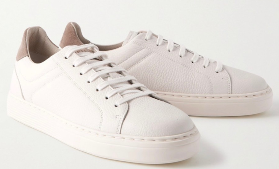 BRUNELLO CUCINELLI White Leather Sneakers * Size 11.5/44.5 * NEW Retail $980