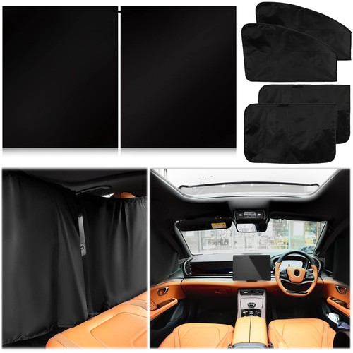5 Pcs Car Window Covers Sun Shades Black Divider Car Curtain Magnetic Privacy...