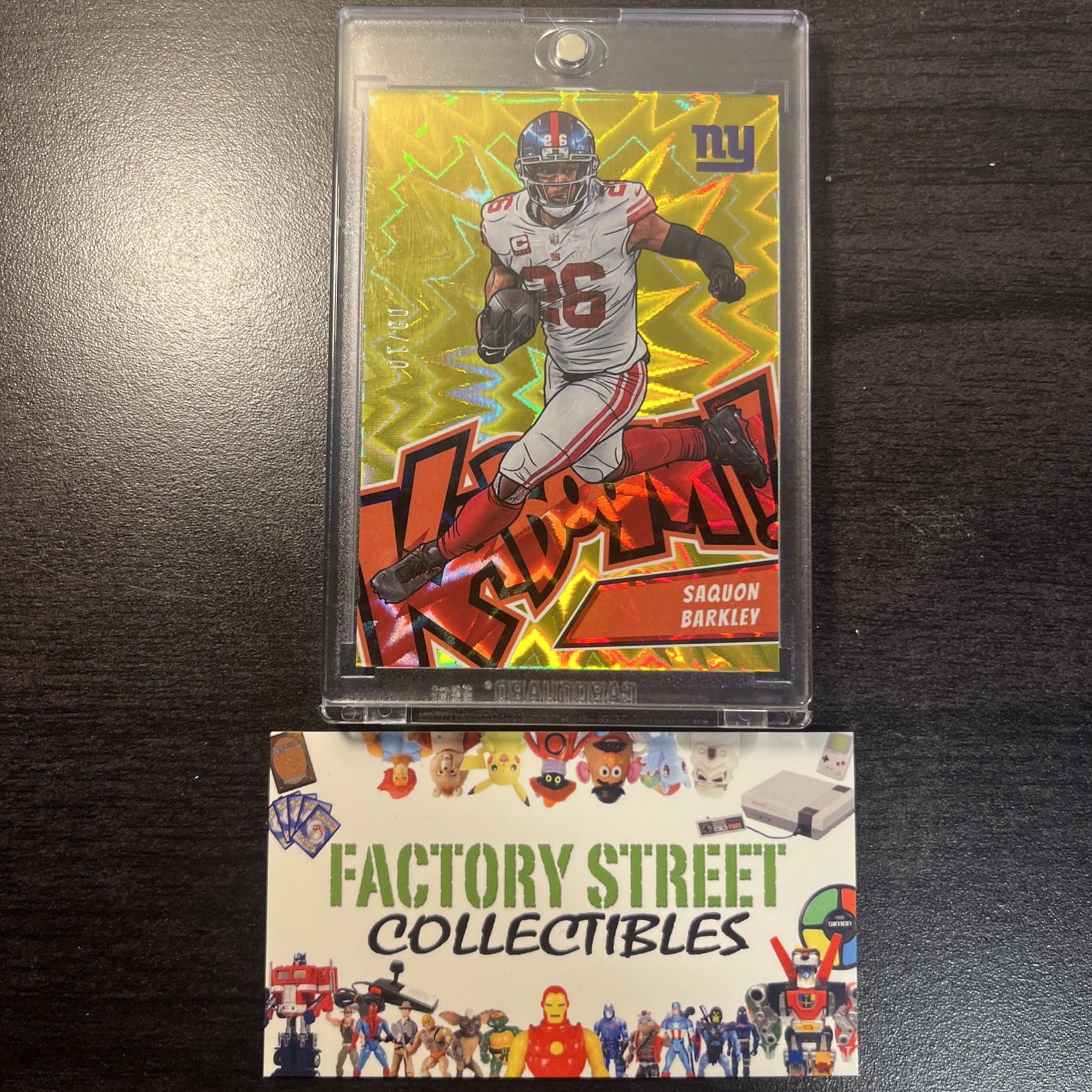 Saquon Barkley Gold Kaboom 08/10 - 2023 Panini - Absolute Football Card NFLPA