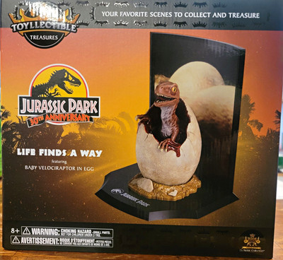 Toyllectible Treasures Jurassic Park 30th Baby Velociraptor Egg Figurine