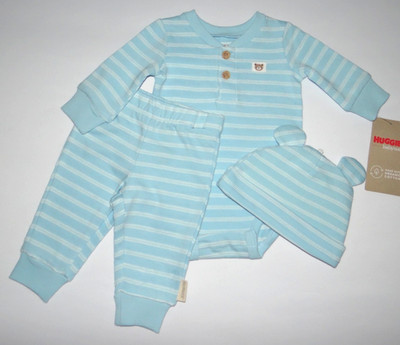 Baby boy clothes, 3 months, Huggies Organic 3 piece set/SEE DETAILS ON SIZE~