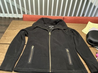 Calvin Klein Hoodie Jacket Black Dry Full Zip Fleece Performance Women s Medium