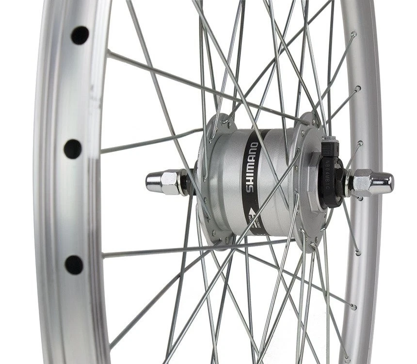 28" Vorderrad – silberne Hochprofilfelge, Nabendynamo Shimano DH-3N31NT 3W/6V - Bild 4 von 4