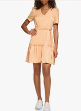 Karl Lagerfeld Paris Women's Ruffle Mini Dress Apricot Size 10. NWT