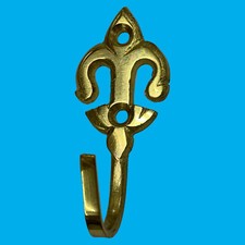 6X Fleur De Lys (Fleur De Lys) Crochets De Rideau En Laiton, Supports