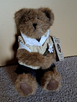 Boyds Bear Edmund Bailey & Friends Series Blue Pant Tan Sweater Jointed 8'' Plush