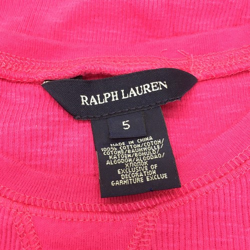 RALPH LAUREN Gr. S 5 Hot Pink Fuchsia SS Shirt gerippt Rüschen 100% Baumwolle • sehr guter Zustand!! - Bild 8 von 8