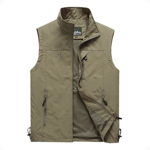 Mens With Pockets Zipper Vest Men Casual Sleeveless Sport Tops Mesh Lining M-4XL - Bild 1 von 20