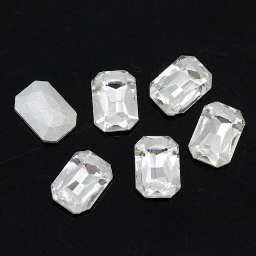 Rectangle Octagon Sharp Back Glass Crystal Rhinestones Jewerly Beads Applique - Picture 4 of 23