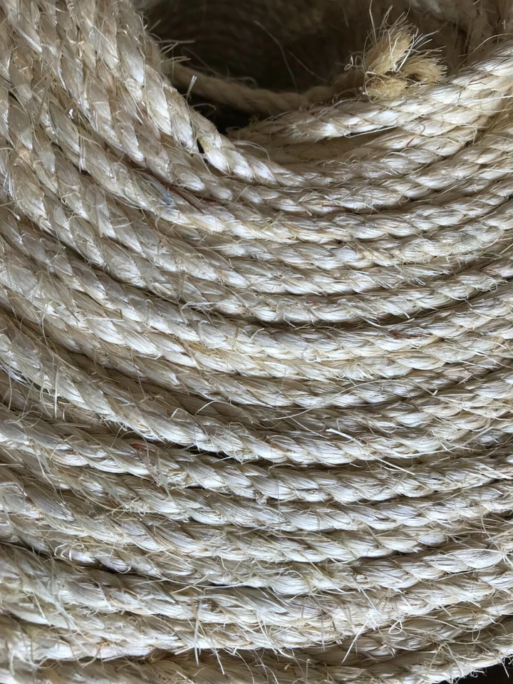 1/4 3/8 1/2 1 Dia Sisal Rope Cat Scratching Post Claw Control Toy Craft Pet Cord - Image 3 of 4