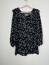 Topshop Blue White Floral Long Sleeve Ruffle Romper NWT Size 4 Long Sleeve