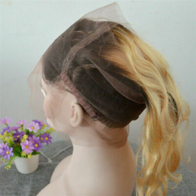 12A SPITZE 360 FRONTAL BRASILIANISCH 18 ZOLL BLOND 1B#/613# WURZEL OMBRE KÖRPER WELLE 150 %