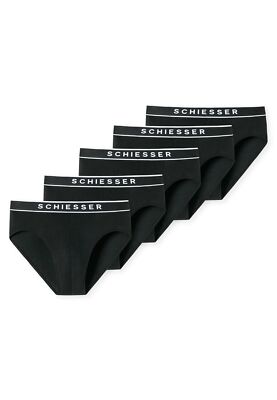 Schiesser Herren Slip 5er Pack Slips 95/5 183212 000 Cotton Stretch schwarz