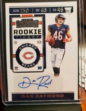 2019 Contenders Dax Raymond  Rookie Ticket Variation RC AUTO Chicago Bears