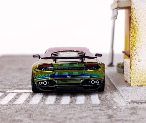 King 1:64 Purple LP610 Huracan LBWK Racing Sports Model Diecast Metal Car - Picture 6 of 20