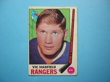 1969/70 O-PEE-CHEE NHL HOCKEY CARD #38 VIC HADFIELD VG NICE AUTO AUTOGRAPH OPC