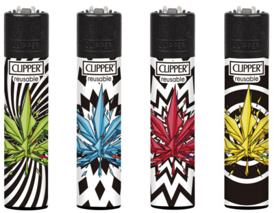 CLIPPER Feuerzeug Lighter Classic Sammeln Gas Flint 4-Set -Broken Leaves- AUN26