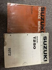 1972 1974 Suzuki T250 T350 Service Shop Manual & 1972 T250 Parts Catalog Book 