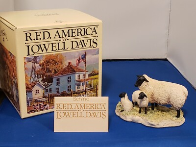 NEW RARE LOWELL DAVIS  MISSOURI SPRING A MOTHER LAMB and Her Two Babies 225278