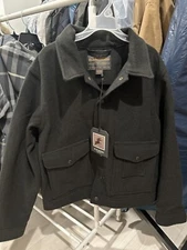 Filson Mackinaw Wool Work Jacket Peat Black Men’s L USA