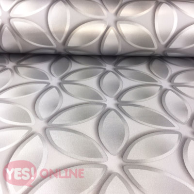 Moderne 3D Effekt Metallic Glänzend Futuristische Tapete Silber Grau Wacholder Debona