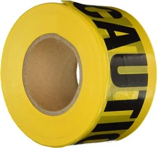 Comfitwear PT-100 Caution Barricade 3" Tape, Yellow, Roll of 1000', NEW