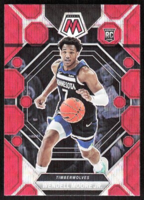 2022-23 811F Panini Mosaic RED WAVE PRIZM - PRINT LINE Wendell Moore Jr. Rookie